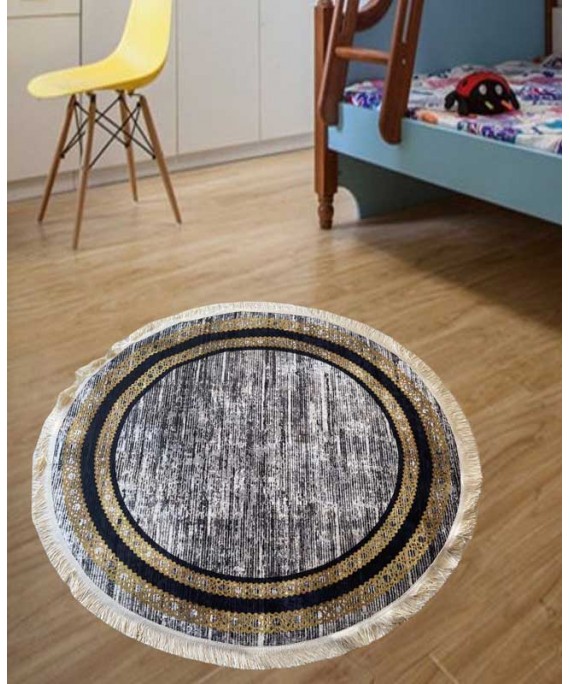 Carpet Round Decorative Gray Modern 120*120