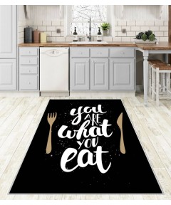 Carpet Kitchen Eat Black 160*230