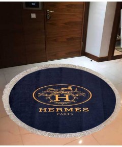 Round Hermes Black 120*120