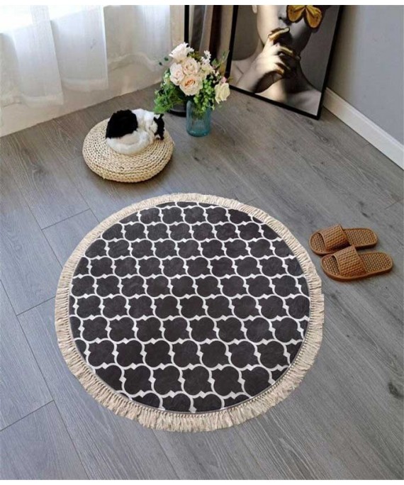 Carpet Round Rombos Black 120*120