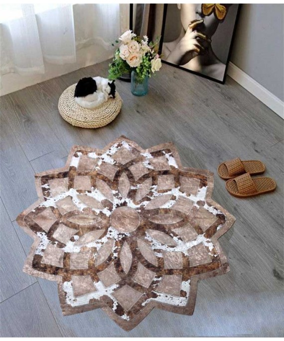 Carpet Round Star Brown 120*120