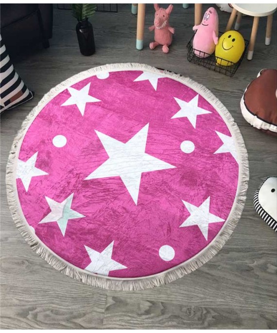 Carpet Round Star Pink 120*120