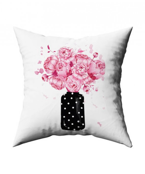 Cushion Cover Vase Rose 45*45