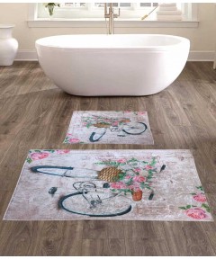 Bath Mats Bicycle Rose 2 pieces