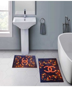 Golden Leaves Bath Mats 2 Pieces