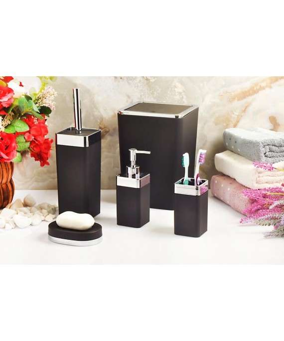 5 Pieces Modern Bathroom Black_S