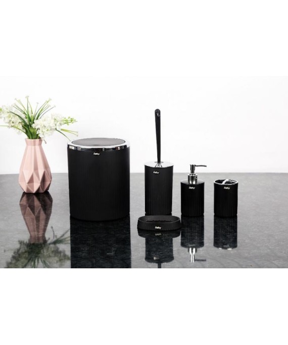 5 Pieces Roma Bathroom Black_S 