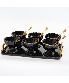 Ice cream set 6 Pieces Black Classic