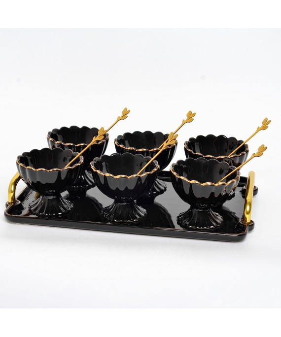 Ice cream set 6 Pieces Black Classic