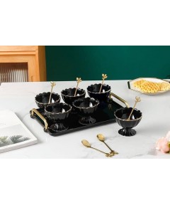 Ice cream set 6 Pieces Black Classic