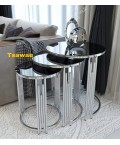 Table Piano Silver & Black 3 pieces 