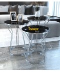 Decorative Table Milano Silver & Black 3 pieces