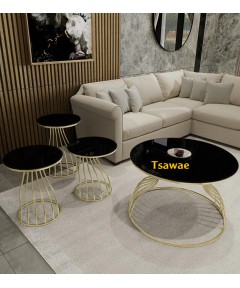 Table Midlle Roma Gold & Black 1 pieces