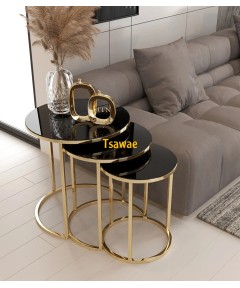 Table Donia Black 3 Pieces 