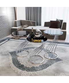 Table Milano Silver & Black 3 pieces 