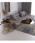 Table Milano Gold & Bronze 3 pieces