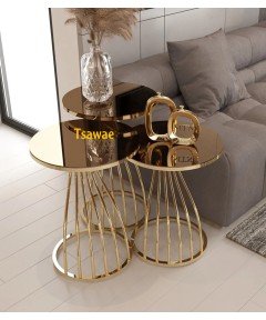 Table Milano Gold & Bronze 3 pieces