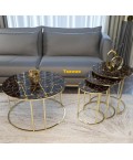 Table Donia white & Gold 3 Pieces 