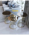 Table Milano Gold & Bronze 3 pieces