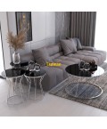 Table Midlle Milano Silver & Black 1 pieces