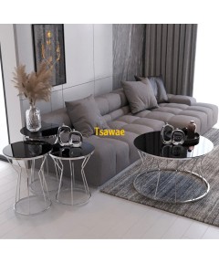 Table Midlle Milano Silver & Black 1 pieces