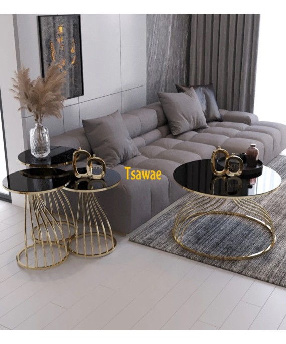 Table Midlle Roma Gold & Black 1 pieces