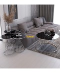 Table Milano Silver & Black 3 pieces 