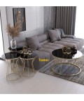 Decorative Table Milano Gold & Black 3 pieces