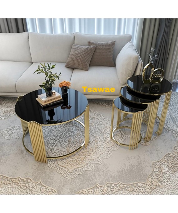 Table Piano Midlle Gold & Black 1 pieces