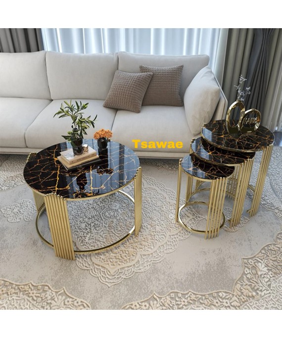 Table Piano Midlle Gold & Black 1 pieces