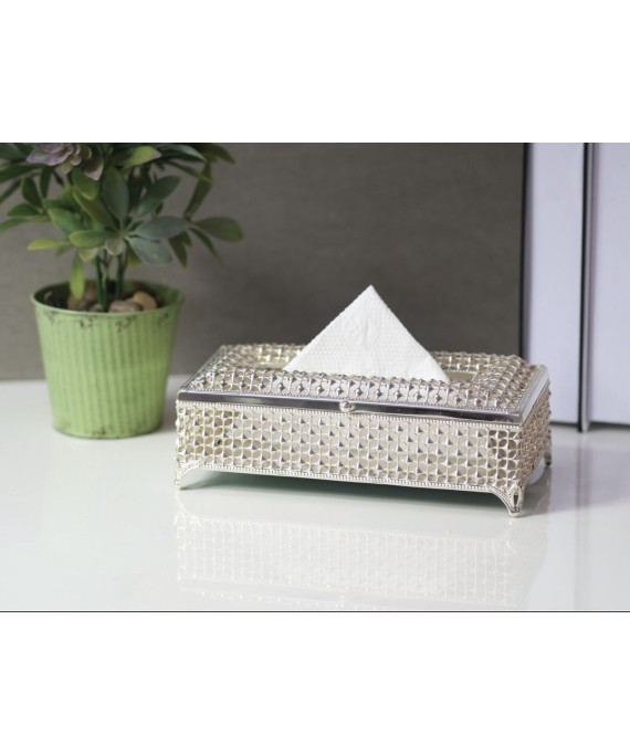 Tissue Box TRaditional Silver