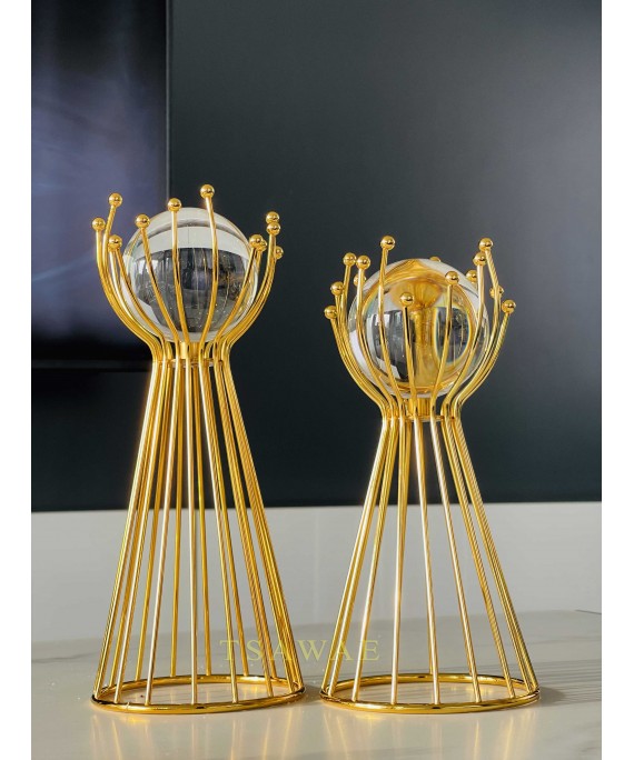 Shape B Crystal Decor Gold 2 Pieces