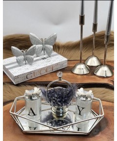 Trays Decor Silver Hexagon 25*35