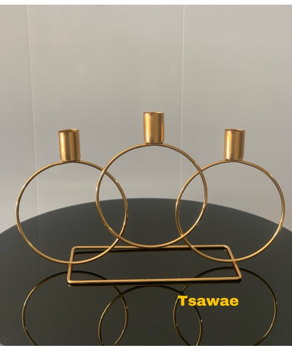 Candlestick circle 3 Gold 1 Pieces 