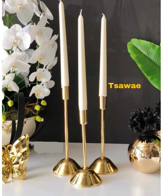 Candlestick  Gold 3 Pieces