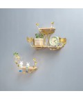 Plate Bird Round Gold 1 Pieces For Home Decorative