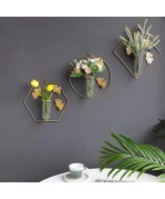 Plate Decor Hexagon Vase Gold 1 Pieces 