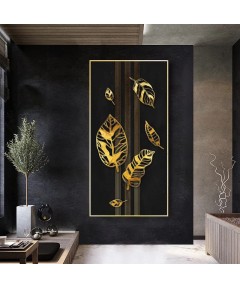 Plate Glass Leaves M Black & Gold