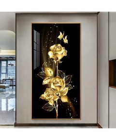 Plate Glass Rose M Black & Gold