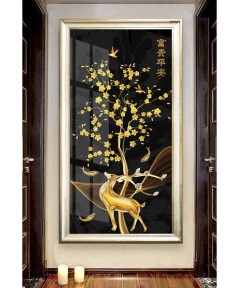 Plate Glass Deer Black & Gold