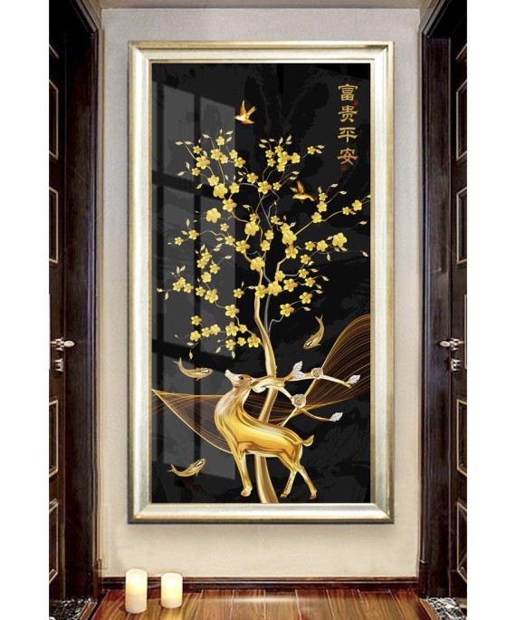 Plate Glass Deer Black & Gold