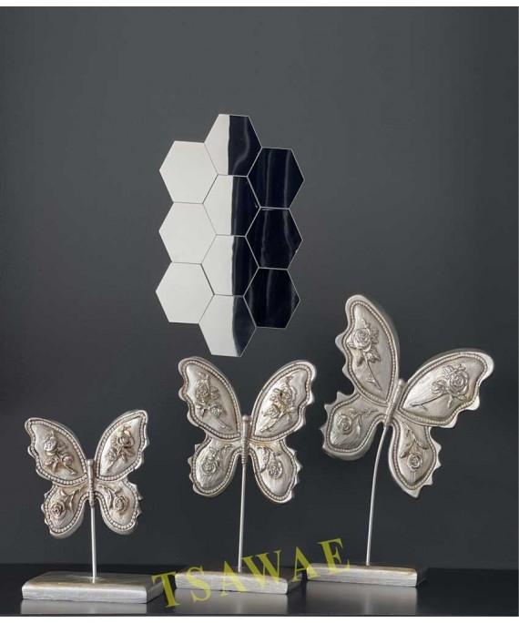 Moth Resin Shape Silver 3 Pieces