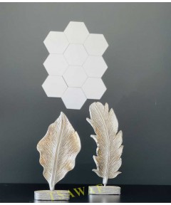 Leaves&Feather Resin Shape Silver 2 Pieces