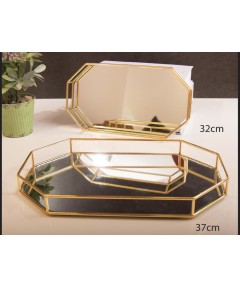 Trays Gold Hexag 2 Pieces 