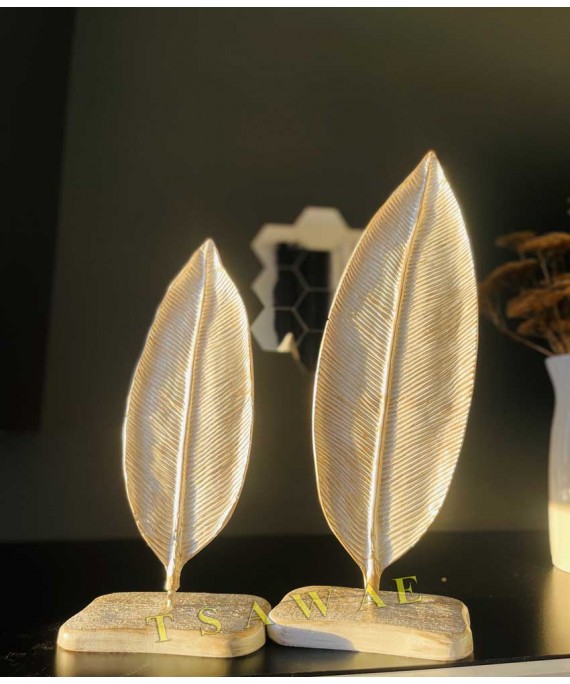 Leaves Big Resin Shape White 2 Pieces